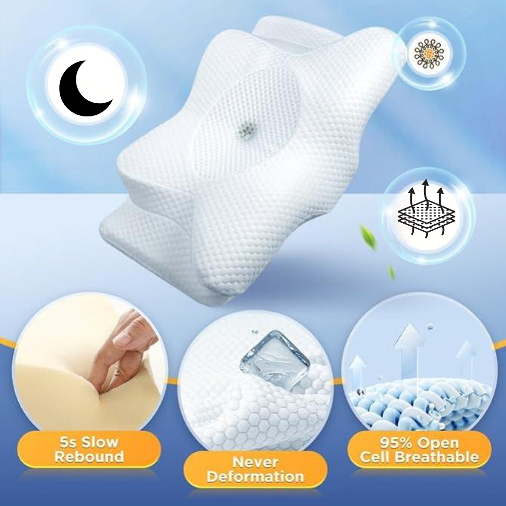 Norvo | Kussen voor slaapapneu & snurkenverlichting – Ergonomisch traagschuim anti-snurk kussen voor betere ademhaling & diepe slaapondersteuning
