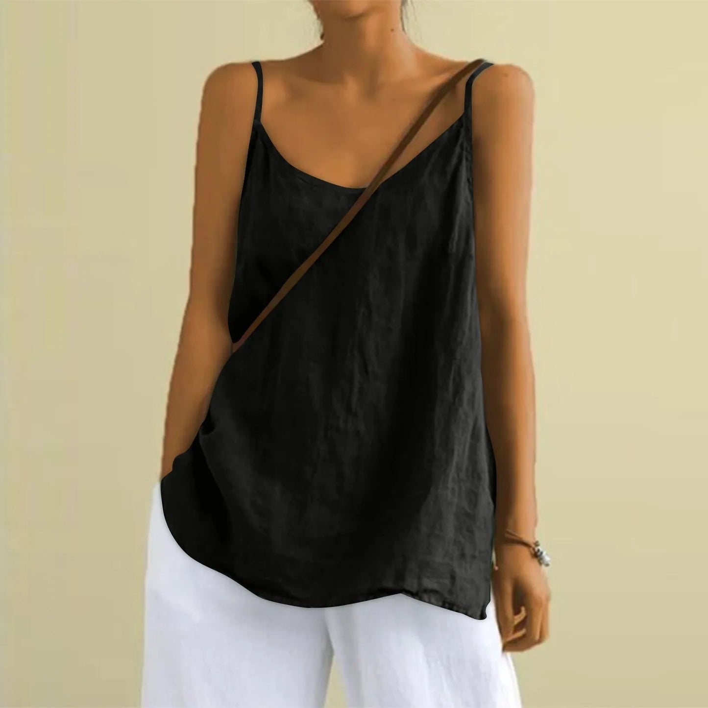 Poppie - V Neck Lightweight Summer Sleeveless Top