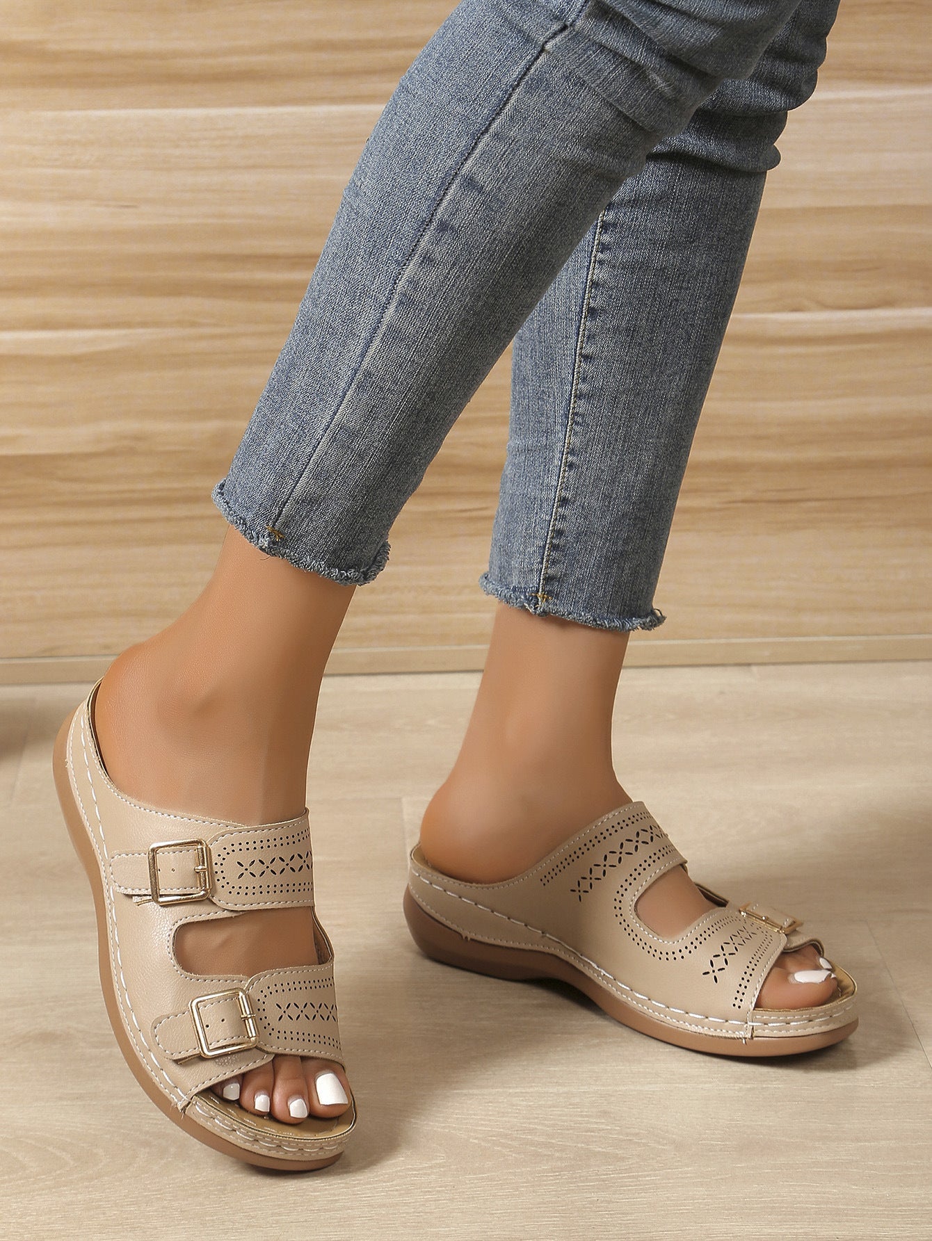 Aesla | Bequeme Sommerschuhe mit offener Zehenpartie