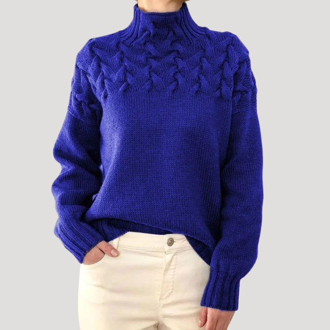 Emma | Women Spring Cable High-Neck sweater