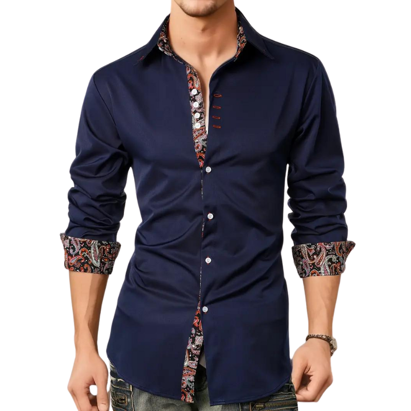 Paolo - Paisley Pattern Fitted Men Shirt Premium Fabric