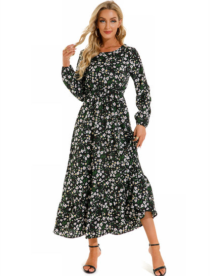 Robe Fleurie Polyvalente en Mousseline pour Femme – Style Élégant à Col Rond