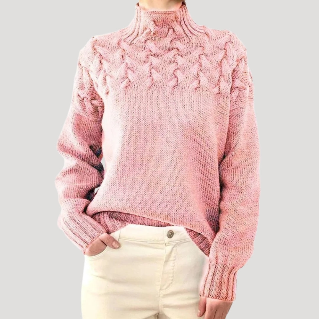 Emma | Women Spring Cable High-Neck sweater