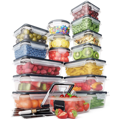 32-piece Airtight Storage Box Set-Black-Nora Luxe