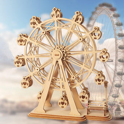 Rolife Ferris Wheel Woodcraft Construction Kit Modular Mechanical Model 3D Puzzle For Self Assembly Toy Gift Kids Teens