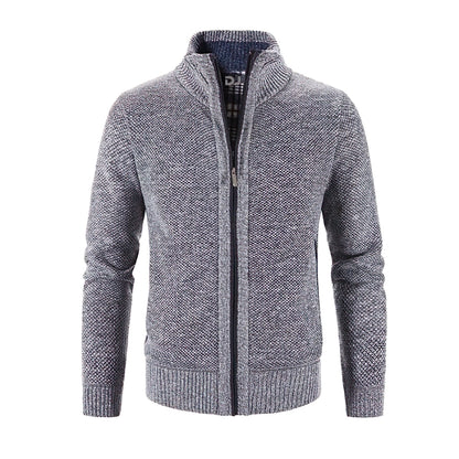 Men’s Chunky Knit Zip-Up Cardigan – Autumn and Winter Layer