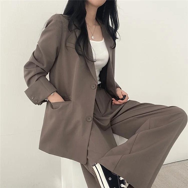 Hailey | Women Tailored Suit set z Long blazer