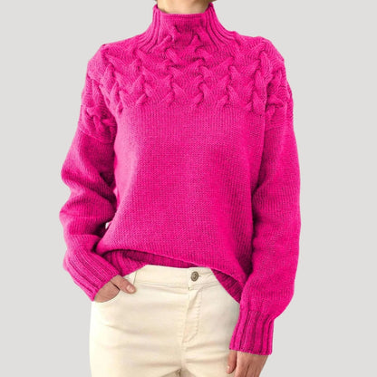 Emma | Women Spring Cable High-Neck sweater