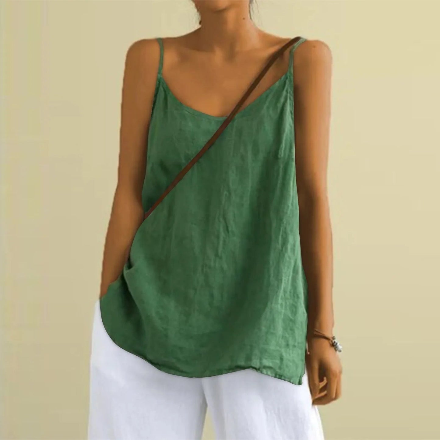 Poppie - V Neck Lightweight Summer Sleeveless Top
