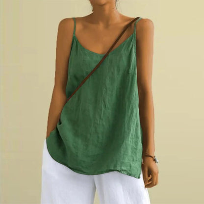Poppie - V Neck Lightweight Summer Sleeveless Top
