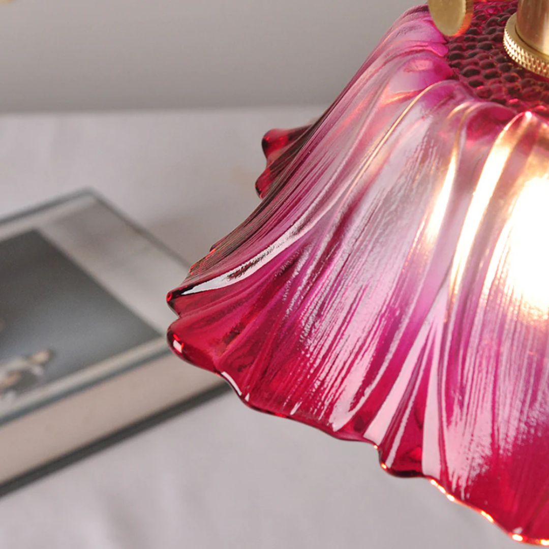 Cullivan Flower Hanglamp Glas Metaal Rood E27 Eettafel Verlichting Vintage Bloem Lamp Hal Sfeerverlichting | Restfield