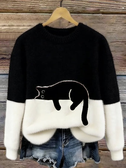 Lunivienne - Zachte Trui met Kattenpatroon