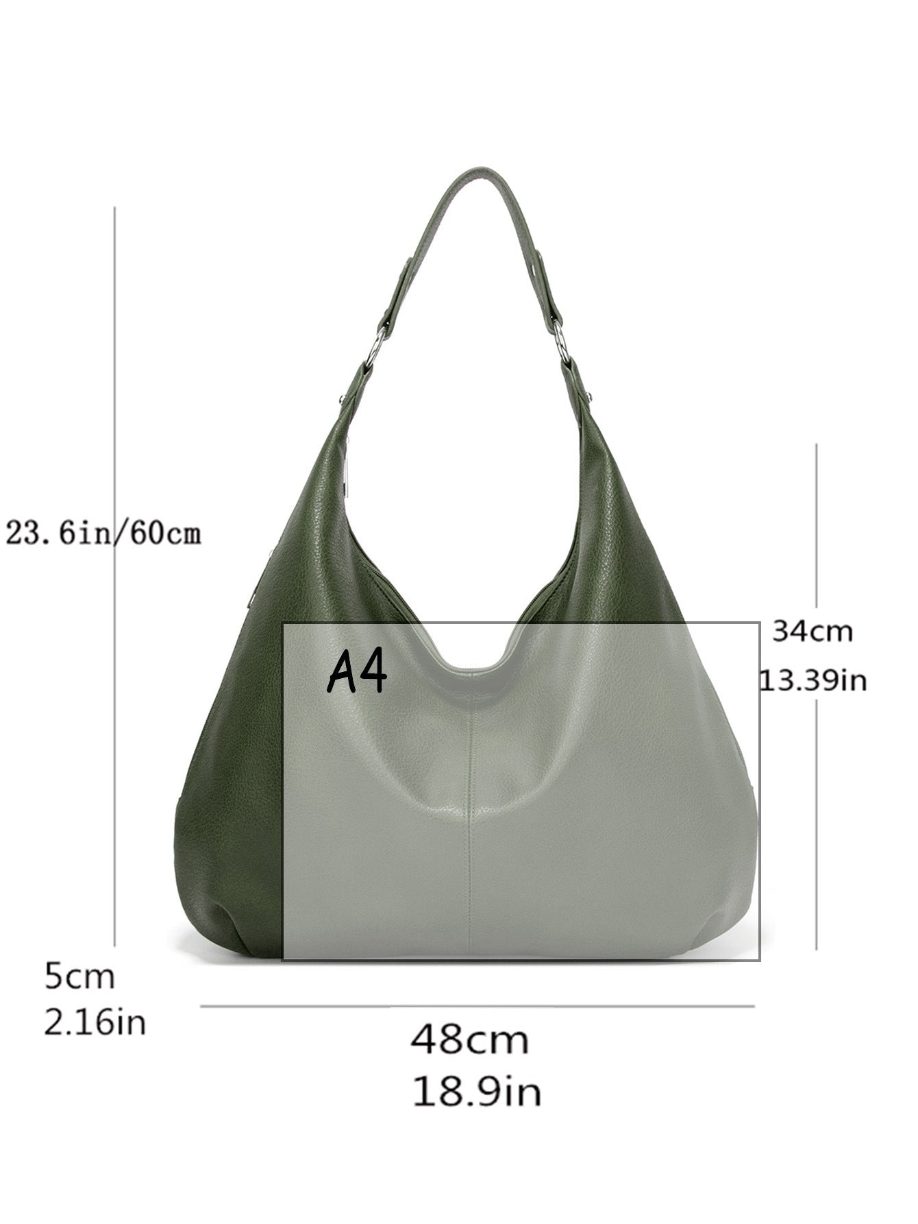 Weiche Leder Hobo-Tasche mit großer Kapazität für Damen