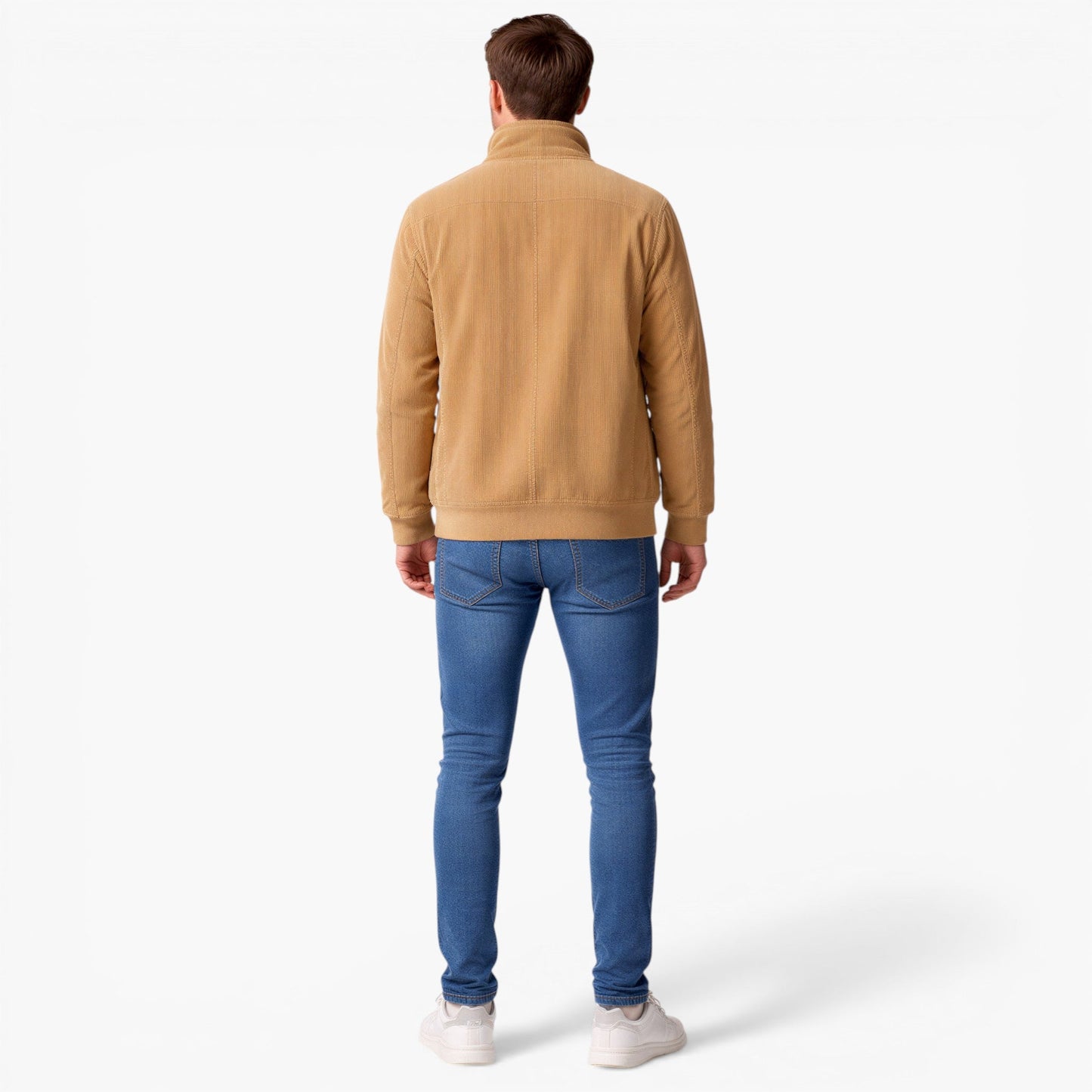 Men’s Fleece Lined Corduroy Jacket Warmth Comfort Stand Collar
