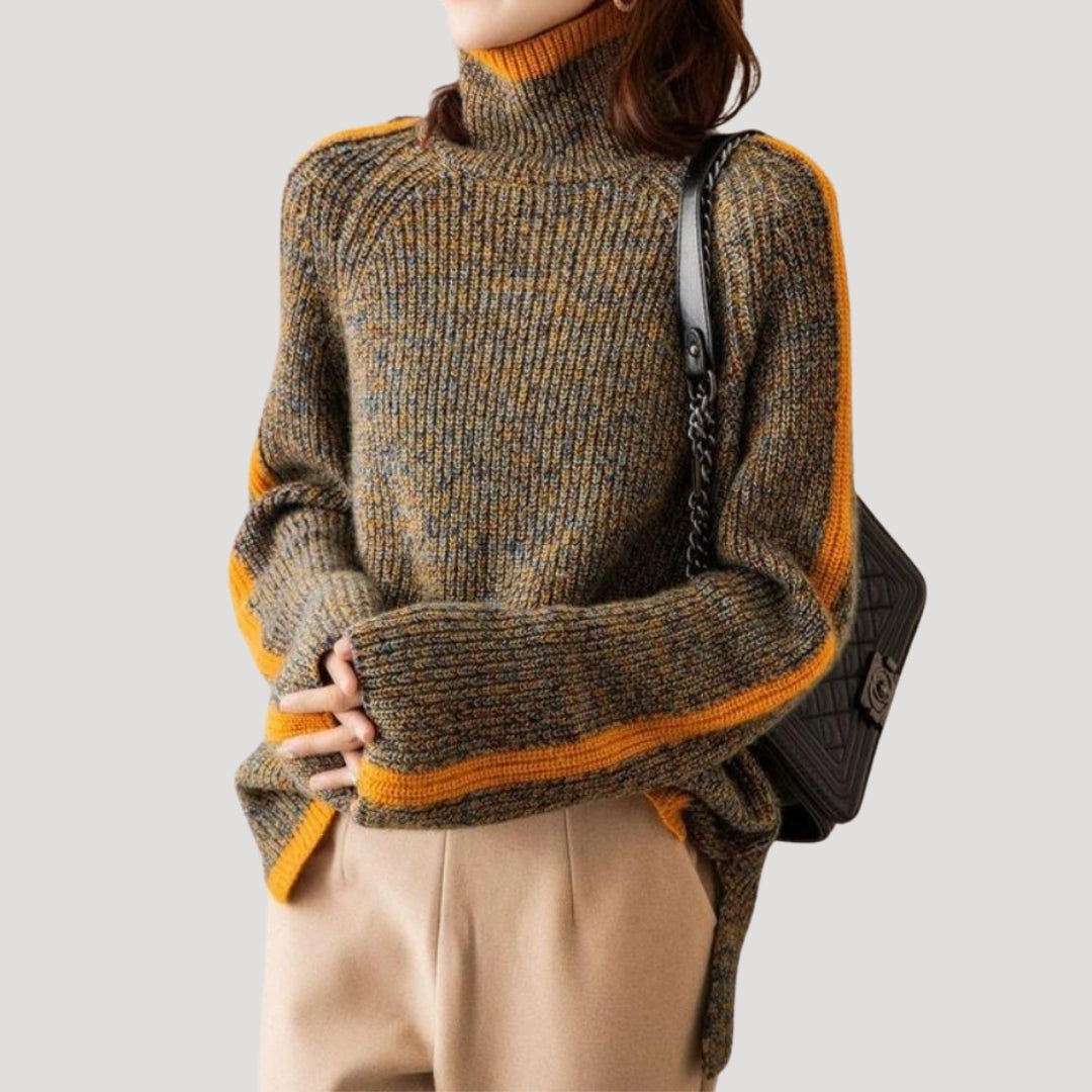Brooklyn | Women Spring Ribbed golf Knit sweater