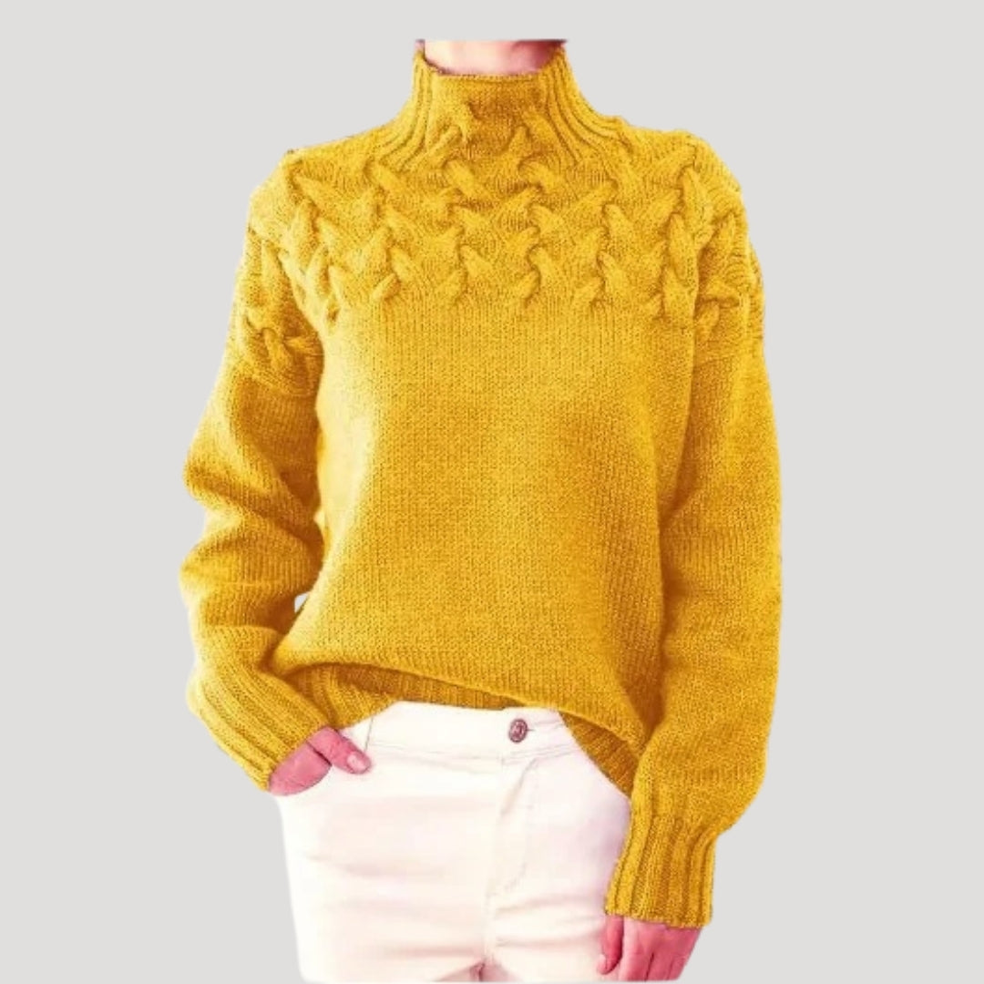 Emma | Women Spring Cable High-Neck sweater
