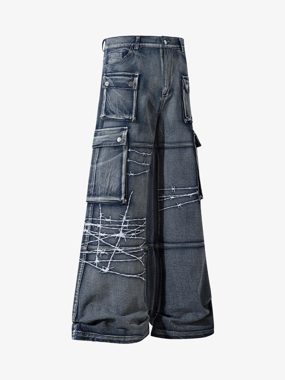 Embroidered Hip-Hop Street Style Jeans