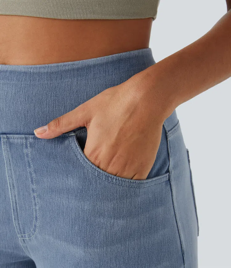 Vanelle | Hoge taille jeans met wijde pijpen voor dames – Comfortabele stretchdenim, casual en stijlvol
