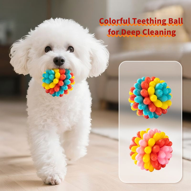 Dog Dental Chew Ball Toy – Rubber Teething & Teeth Cleaning Toy for Dogs