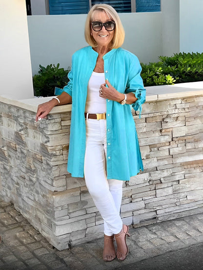 Liora™  |  Long Button-Up Shirt Jacket (Today only: Buy 1, Get 1 Free!)