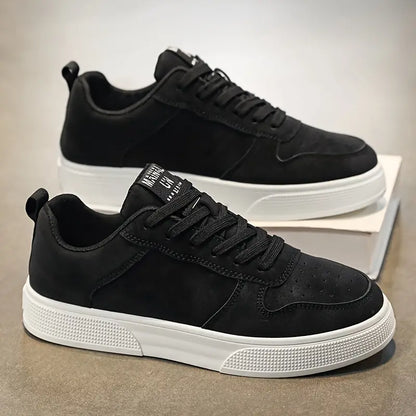 Men's Leather Low Top Sneakers Casual Shoes