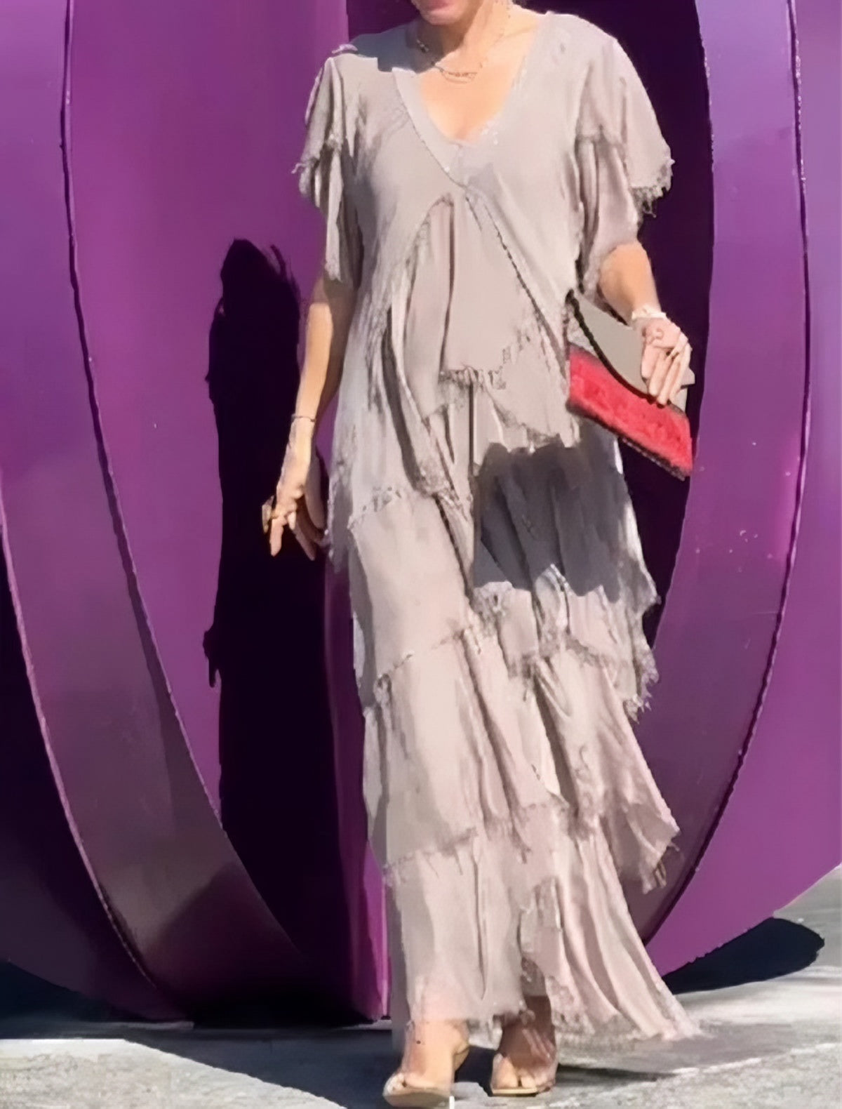 RegalGrace | V-Ausschnitt Maxikleid