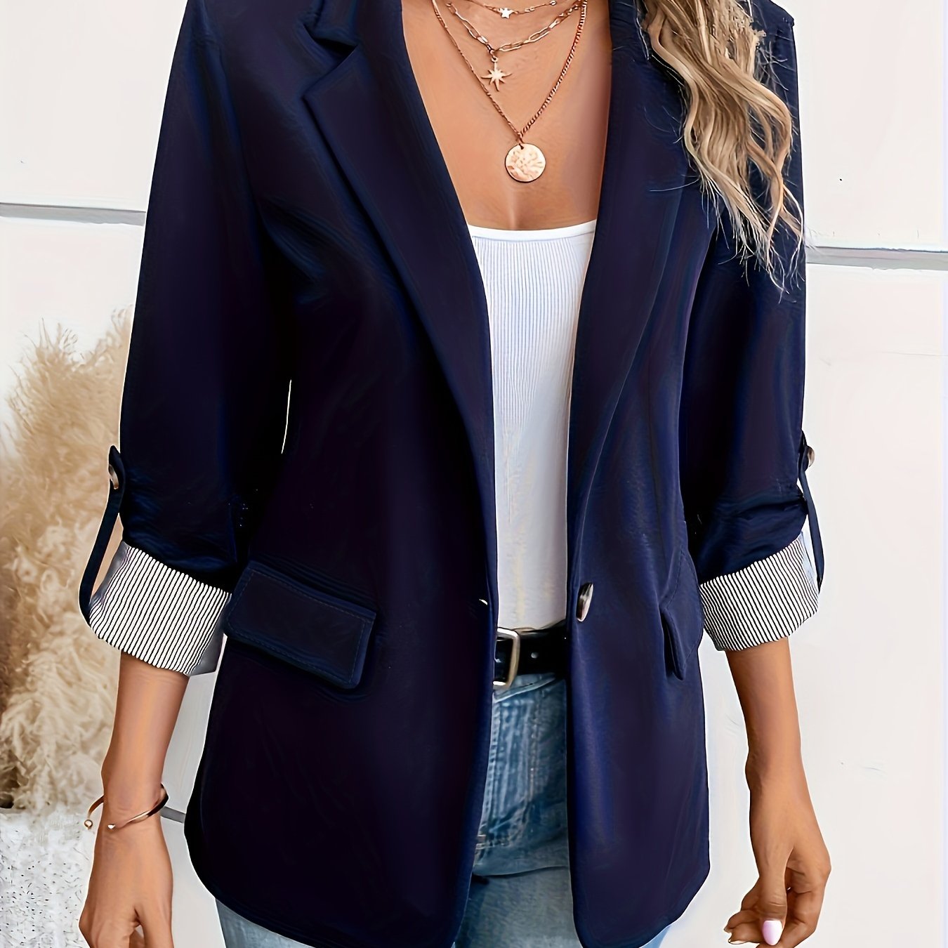 Chief - Roll-Sleeve Open Blazer