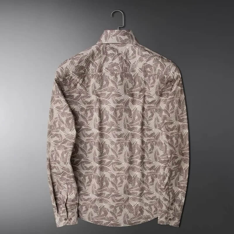 JVance® Signature Series Leaf Motif Jacquard Seersucker Shirt