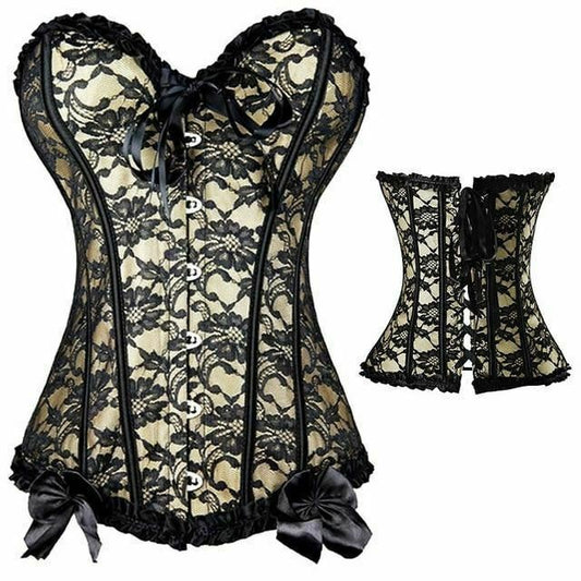 Floral Lace Trim Corset Erotic Waist Trainer For Women