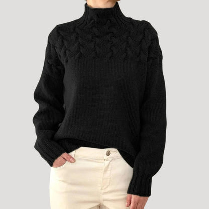 Emma | Women Spring Cable High-Neck sweater