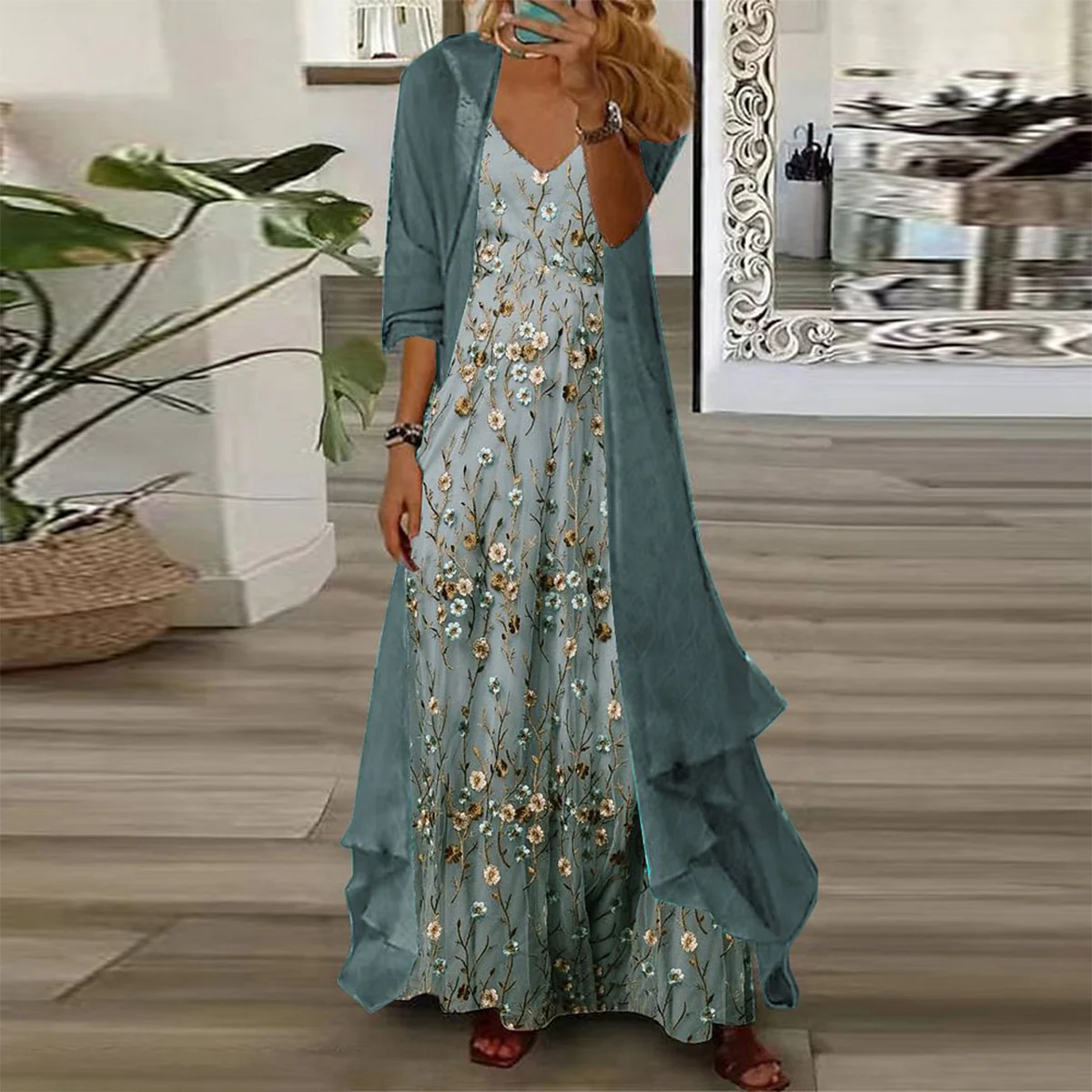 Edda - Conjunto De Dos Piezas Con Vestido Largo