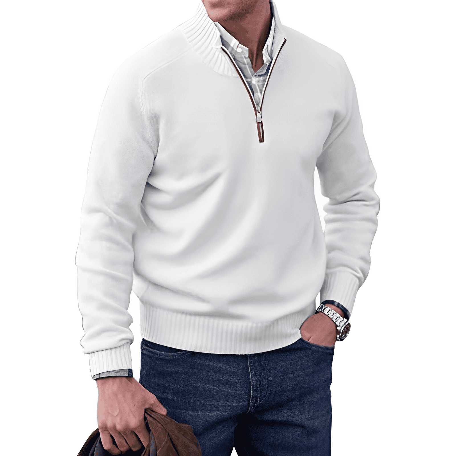 Rory | Men Knitted Half-Zip Pullover Jumper