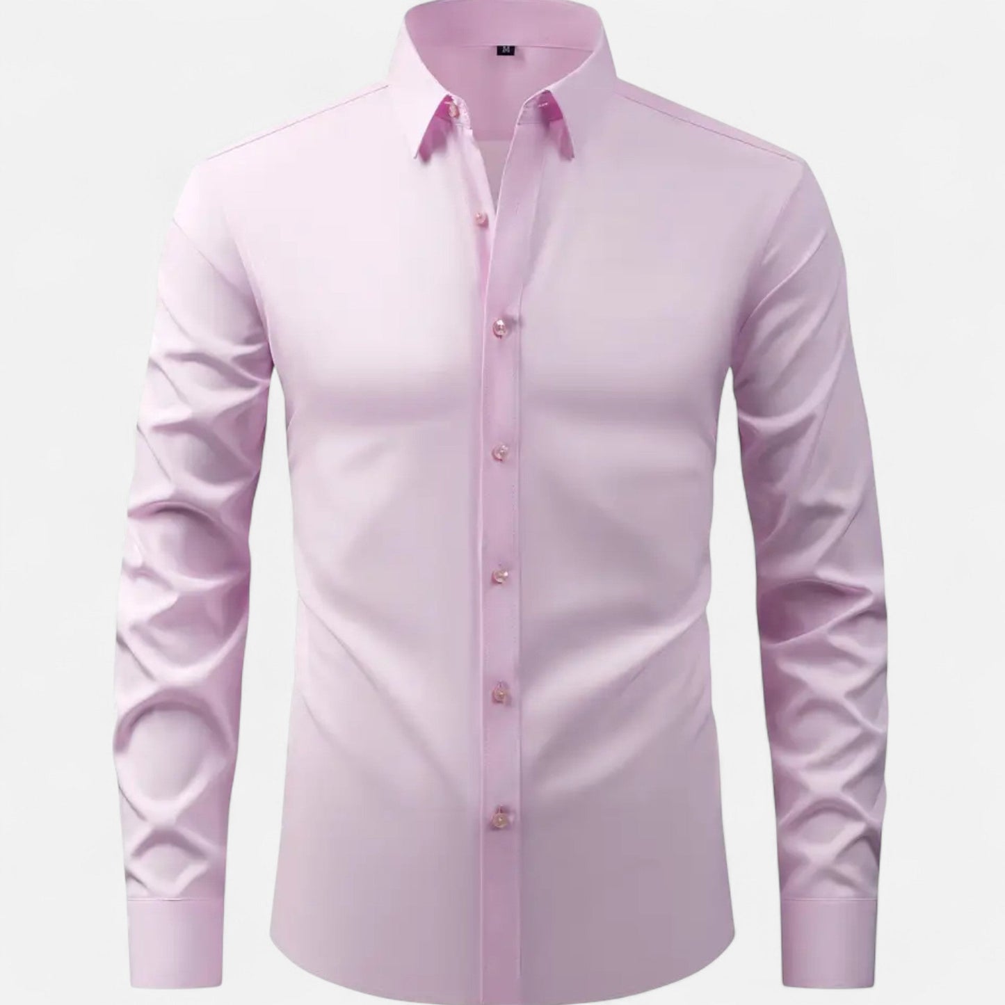 Chemise à manches longues pour homme, coupe ajustée et extensible