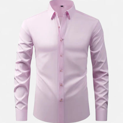 Chemise à manches longues pour homme, coupe ajustée et extensible