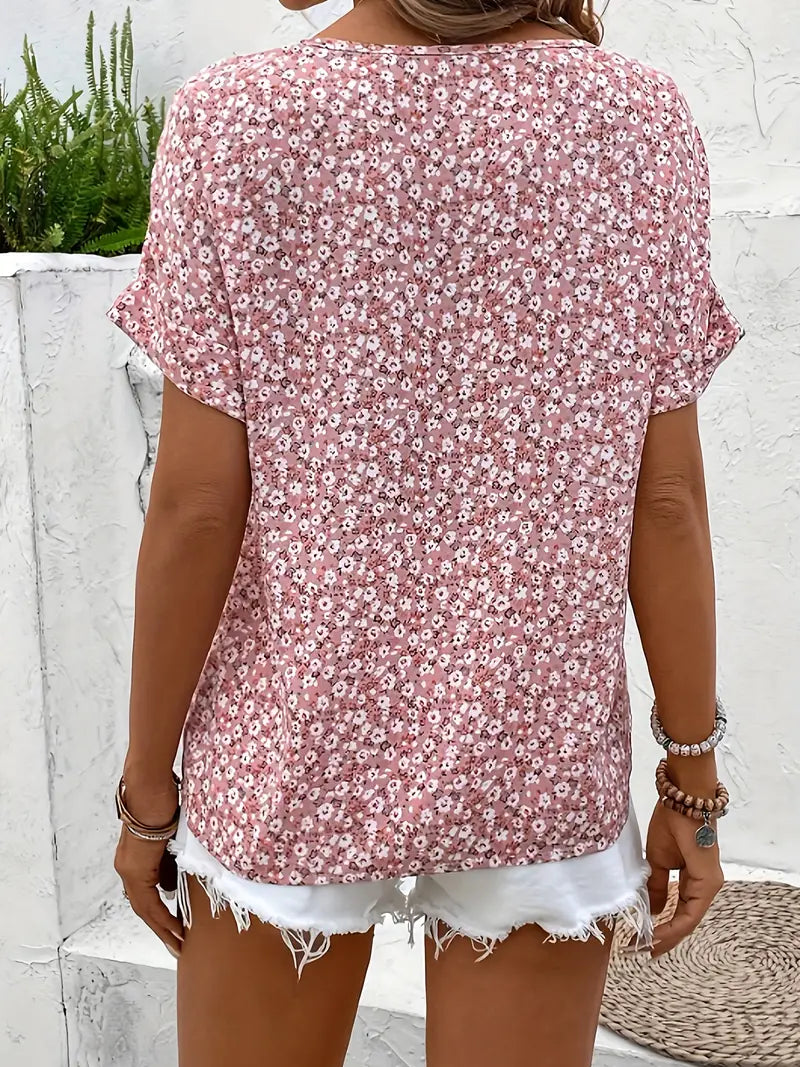 Women Chic Floral Summer Print Blouse