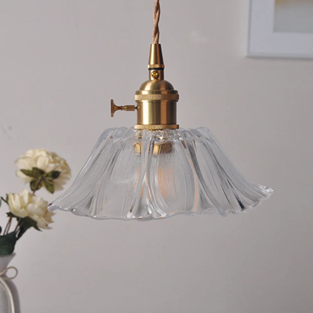 Cullivan Flower Hanglamp Glas Metaal Rood E27 Eettafel Verlichting Vintage Bloem Lamp Hal Sfeerverlichting | Restfield