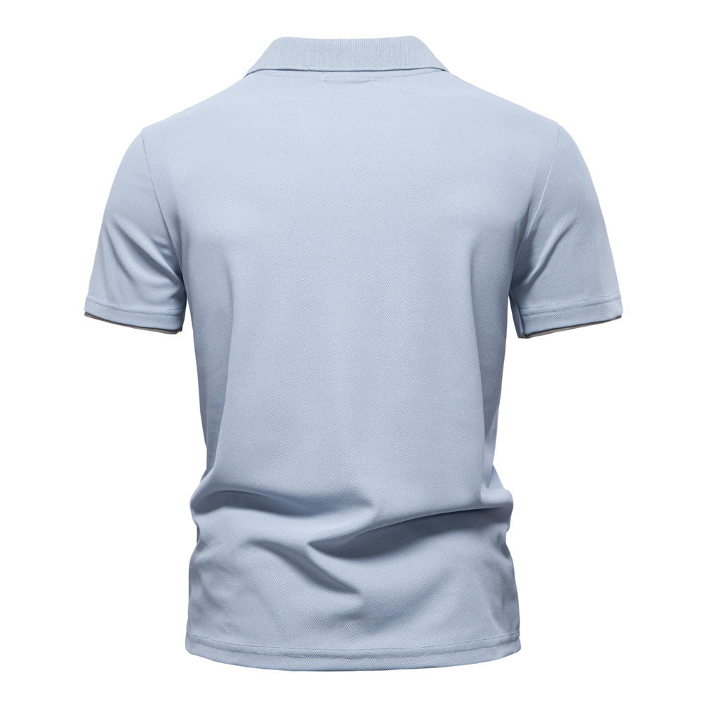 Tom Hollinger | Herren Poloshirt mit kurzen Ärmeln und gestreifter Stickerei