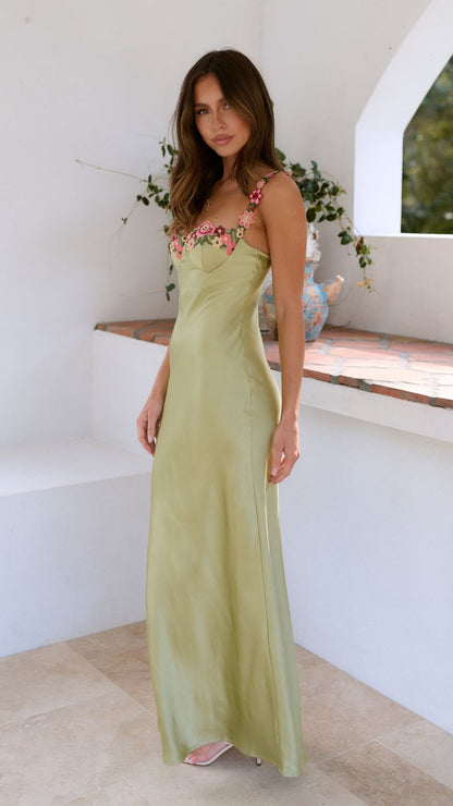 Edurne | Vestido maxi para mujer con tirantes y estampado floral