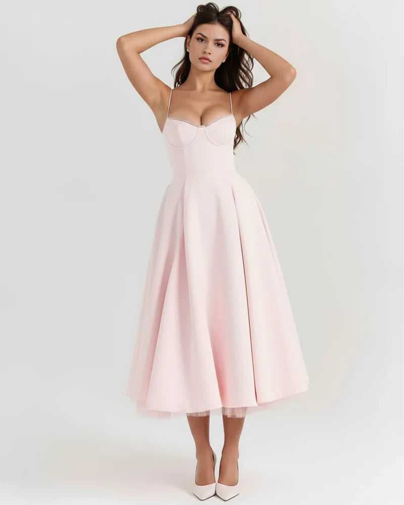 Belle - Robe midi avec couches de tulle et poches secrètes