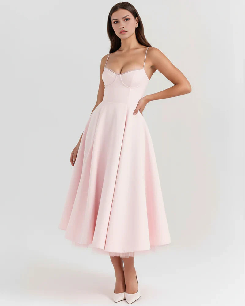Belle - Robe midi avec couches de tulle et poches secrètes