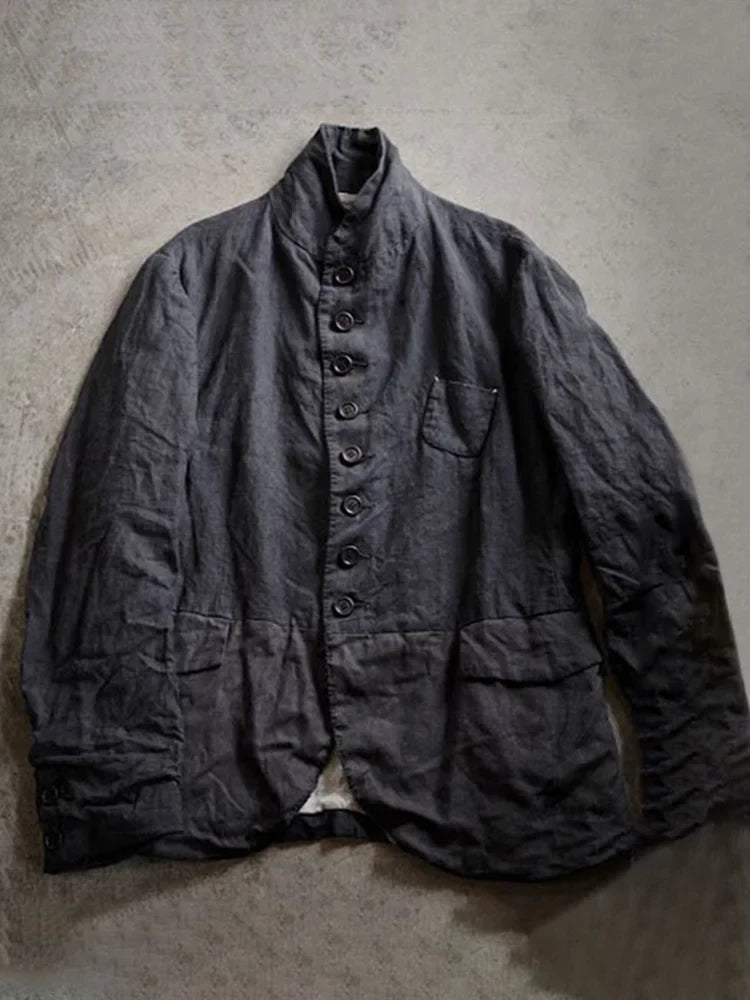 Men's Vintage Button Down Katoen Linnen Jasje