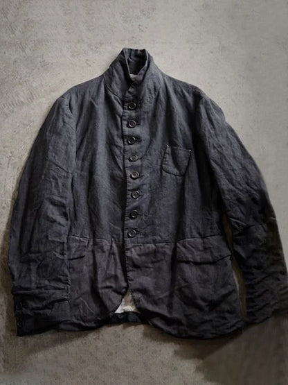 Men's Vintage Button Down Katoen Linnen Jasje
