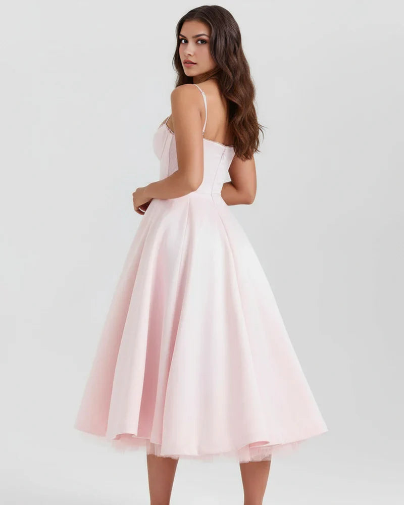 Belle - Robe midi avec couches de tulle et poches secrètes