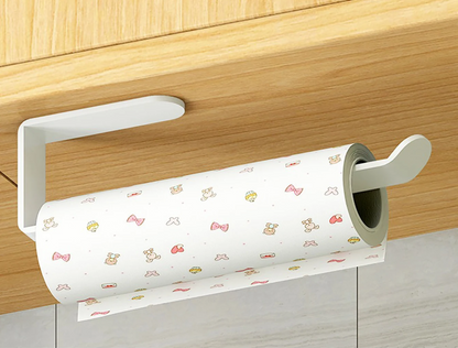 Stick & Grip No-Drill Adhesive Paper Towel & Toilet Roll Holder – Space-Saving Wall Organizer for Kitchen & Bathroom