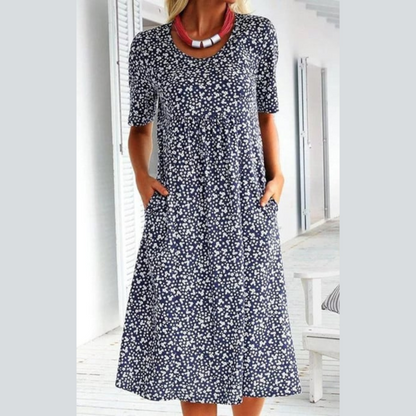 Amara | Stylish Floral Print Midi Dress