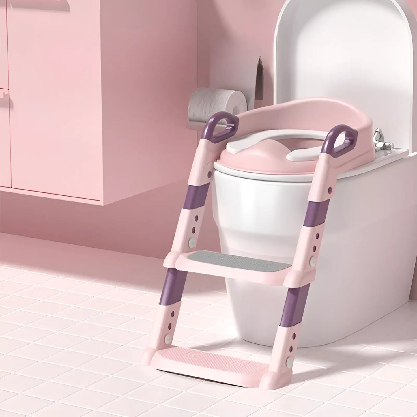 Montessori Potty Trainer - Adjustable Toilet Seat with Step Stool & Handles for Kids - TARHUS