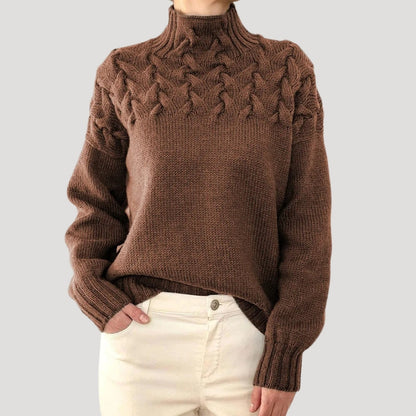 Emma | Women Spring Cable High-Neck sweater