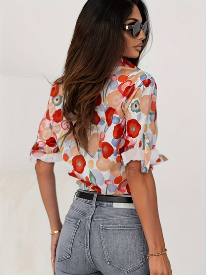 Floral Button Blouse for Women