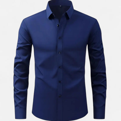 Chemise à manches longues pour homme, coupe ajustée et extensible