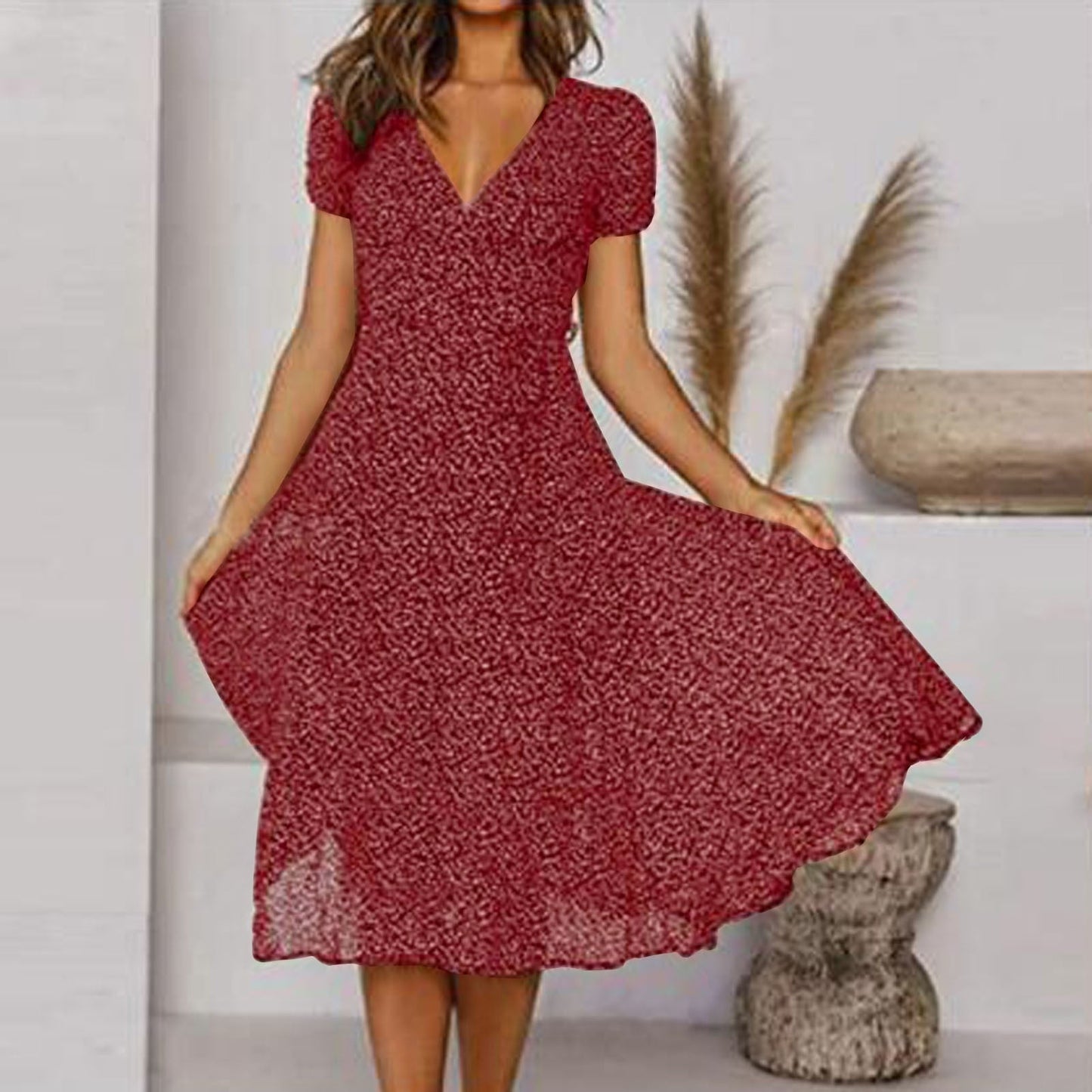 Renata | Vestido midi de mujer con diseño floral | Cómodo